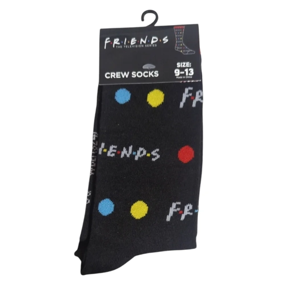 FRIENDS LOGO PATTERN BLACK/DOTS 1 PAIR OF SOCKS